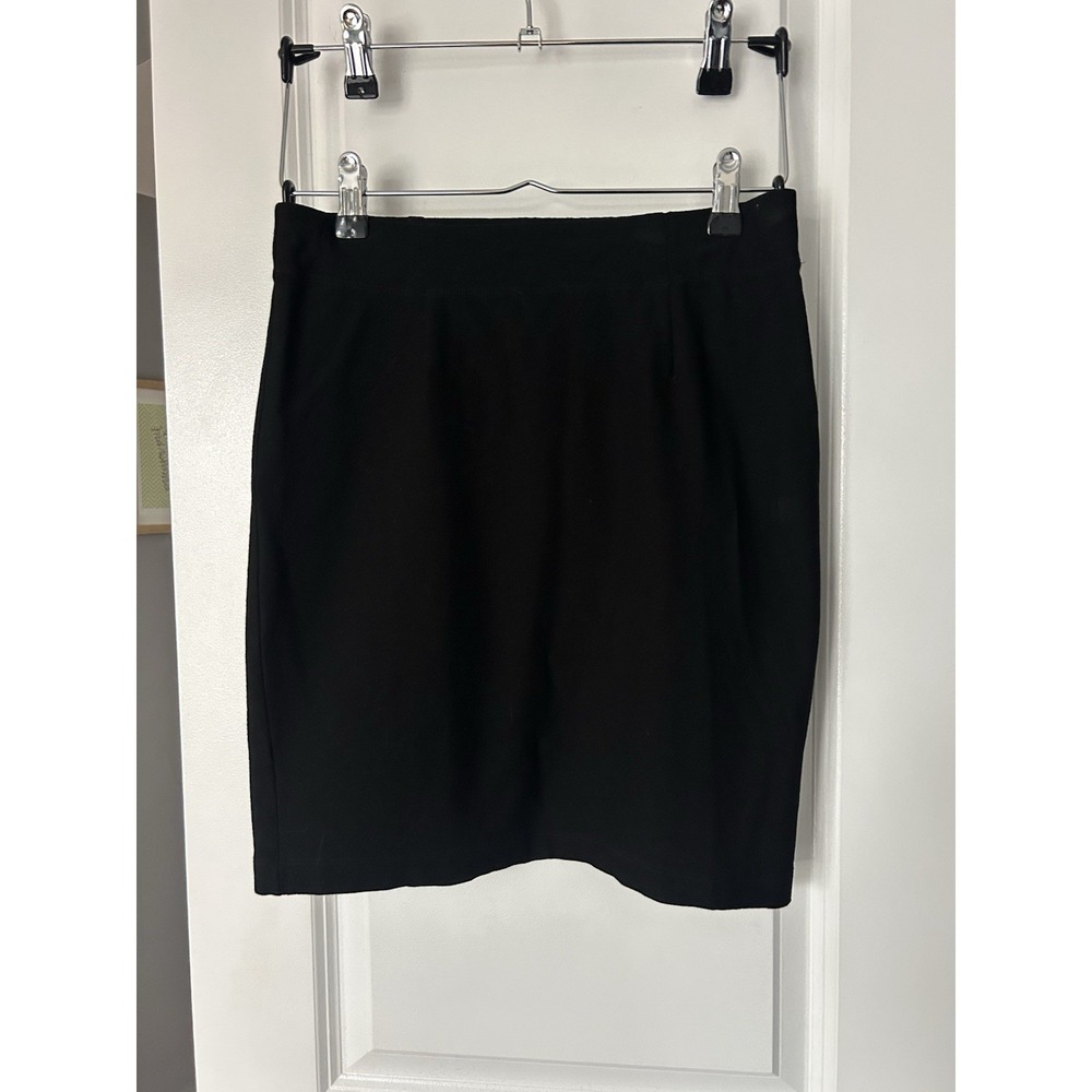 Eileen Fisher Black Knit Mini Pencil Skirt Size PP Small Petite